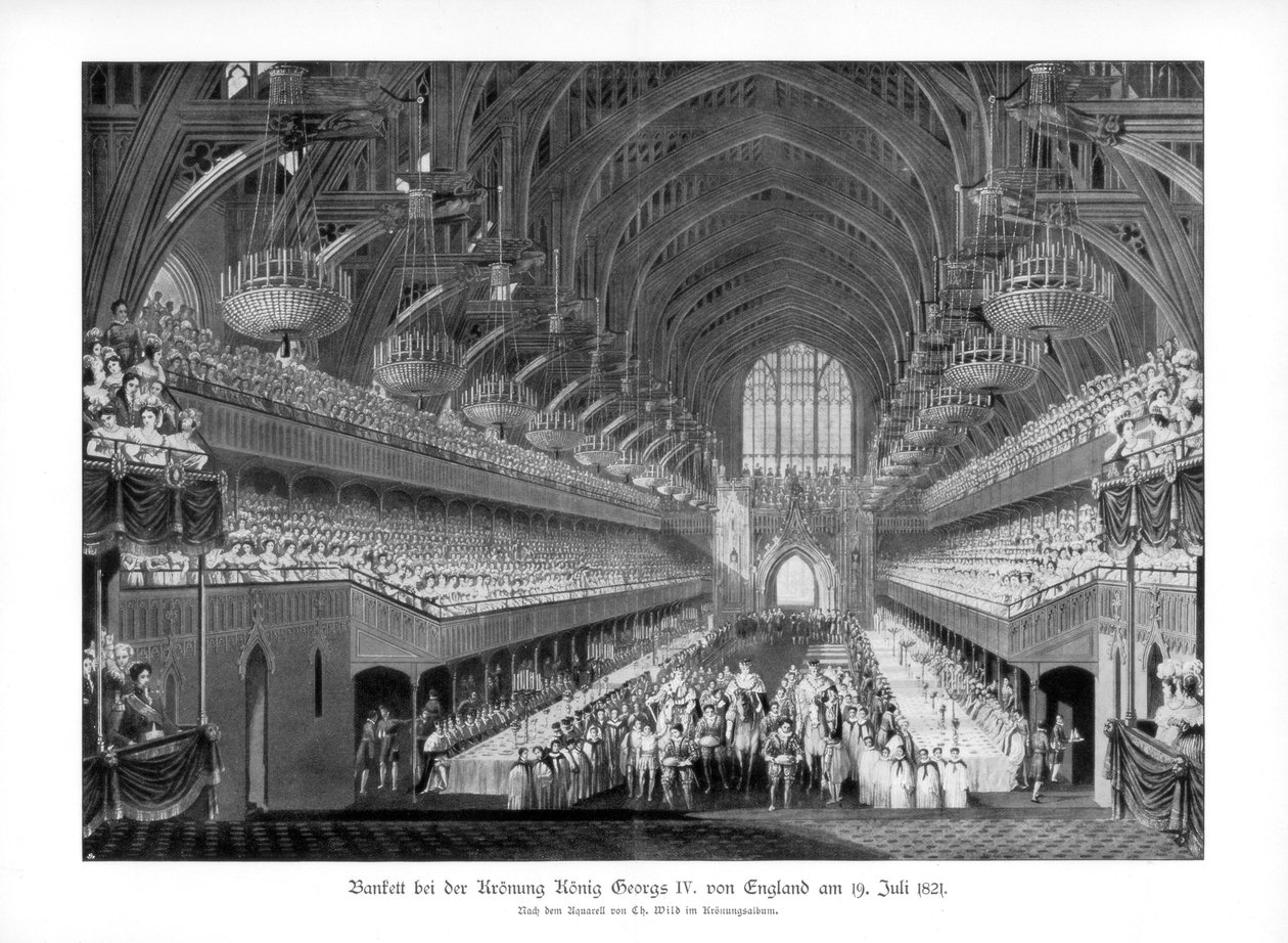 O banquete da coroação de George IV no Westminster Hall, Londres, 19 de julho de 1821 1900 de Unbekannt