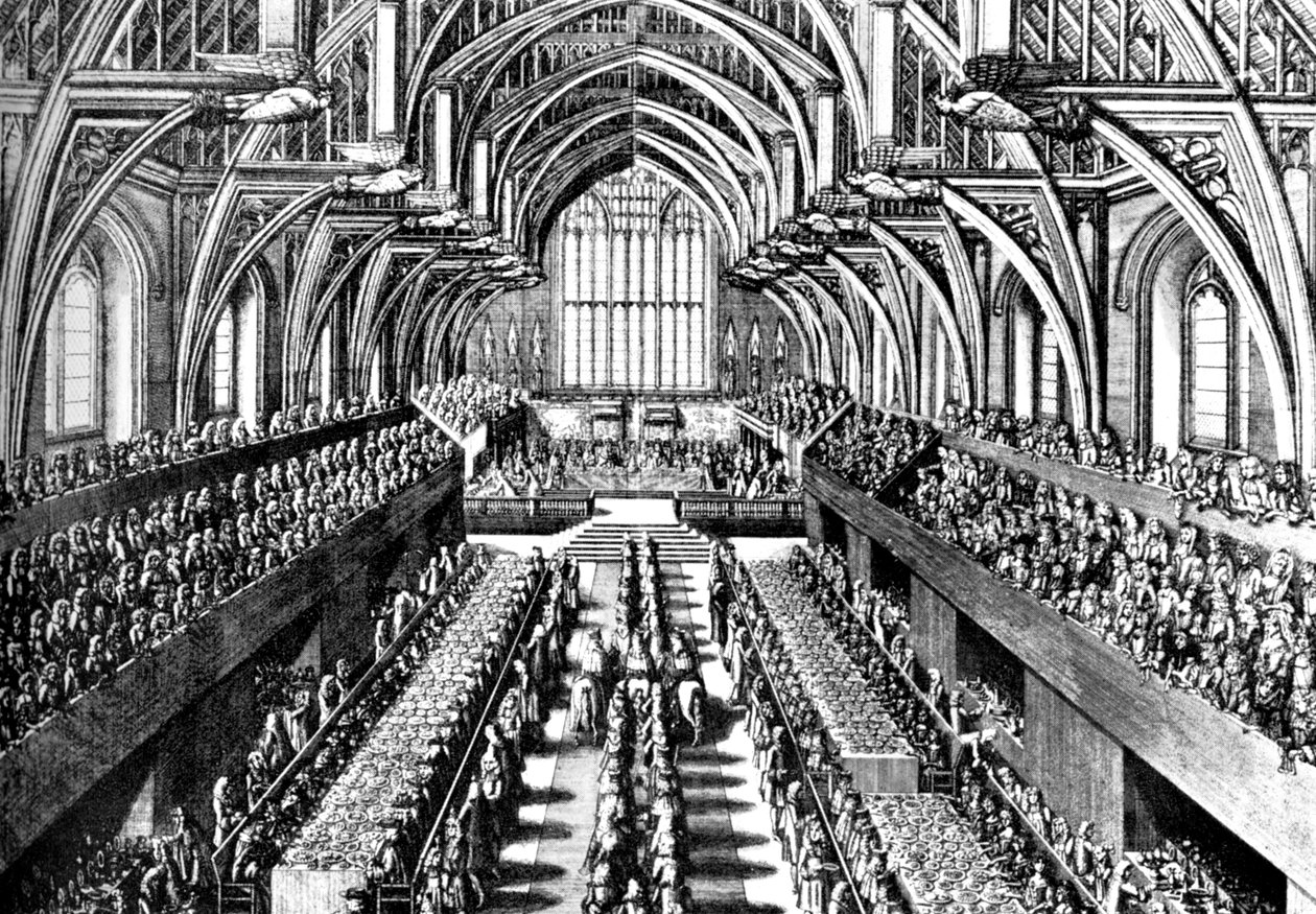 A cerimônia de coroação de James II em Westminster Hall, Londres, 1685 c1905 de Unbekannt