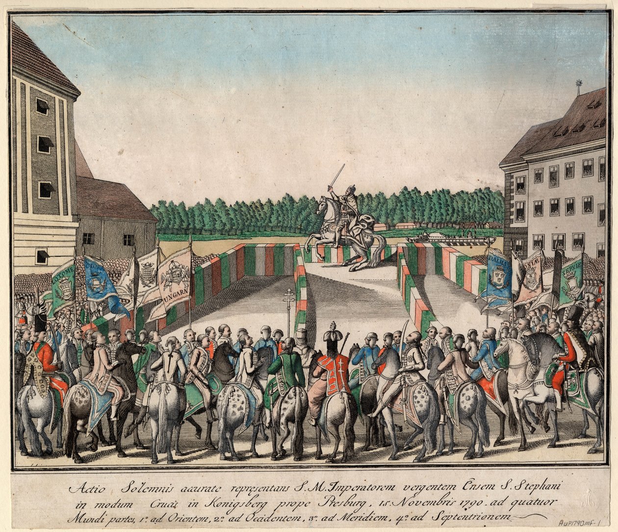 A coroação do imperador Leopoldo II como rei da Hungria em Pressburg em 15 de novembro de 1790, 1790. de Unbekannt