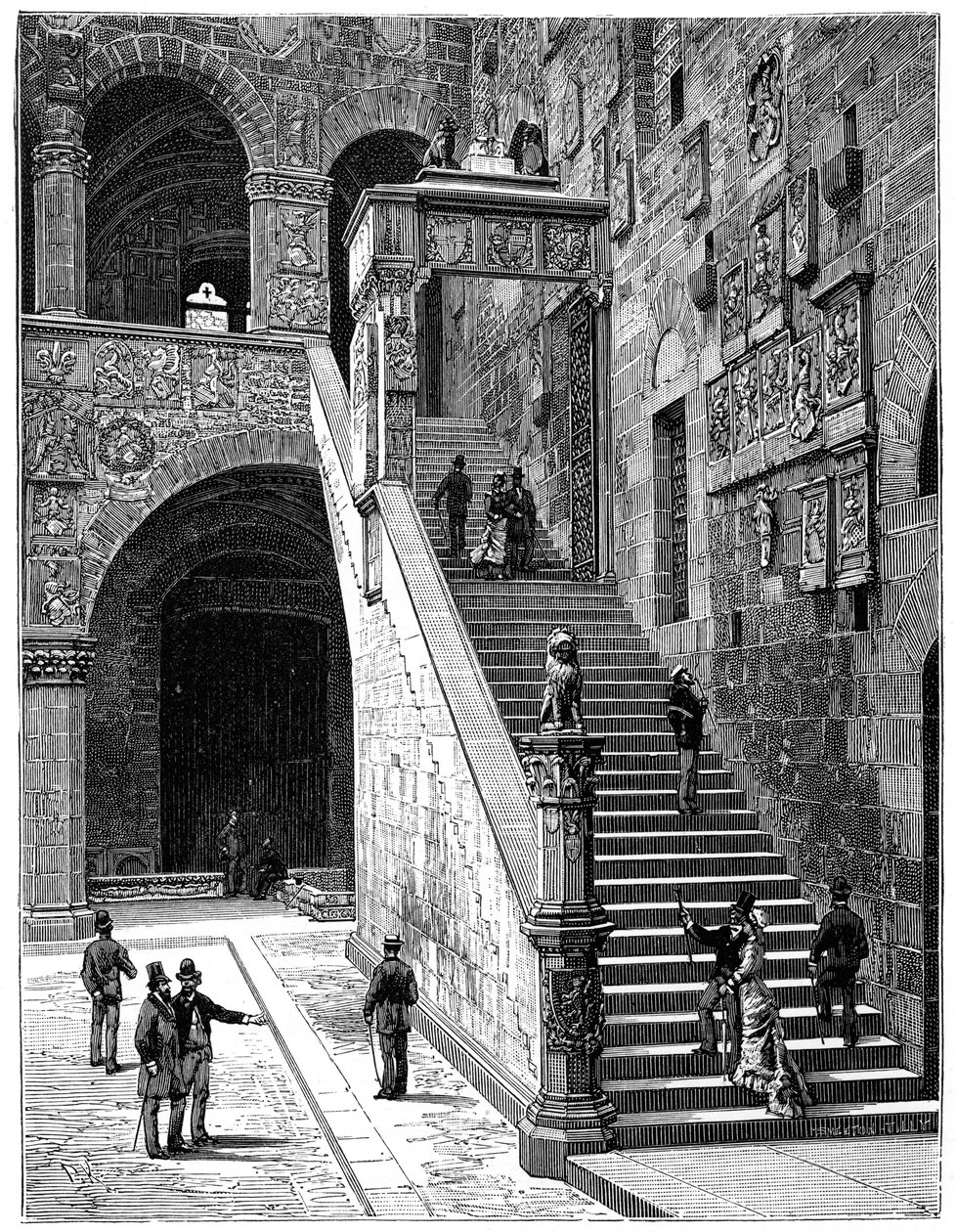 O pátio do Bargello, Florença, Itália, 1882 de Unbekannt