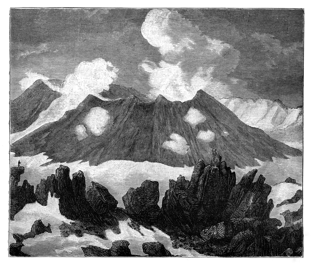 A cratera do vulcão Hekla, Islândia, c1890 de Unbekannt