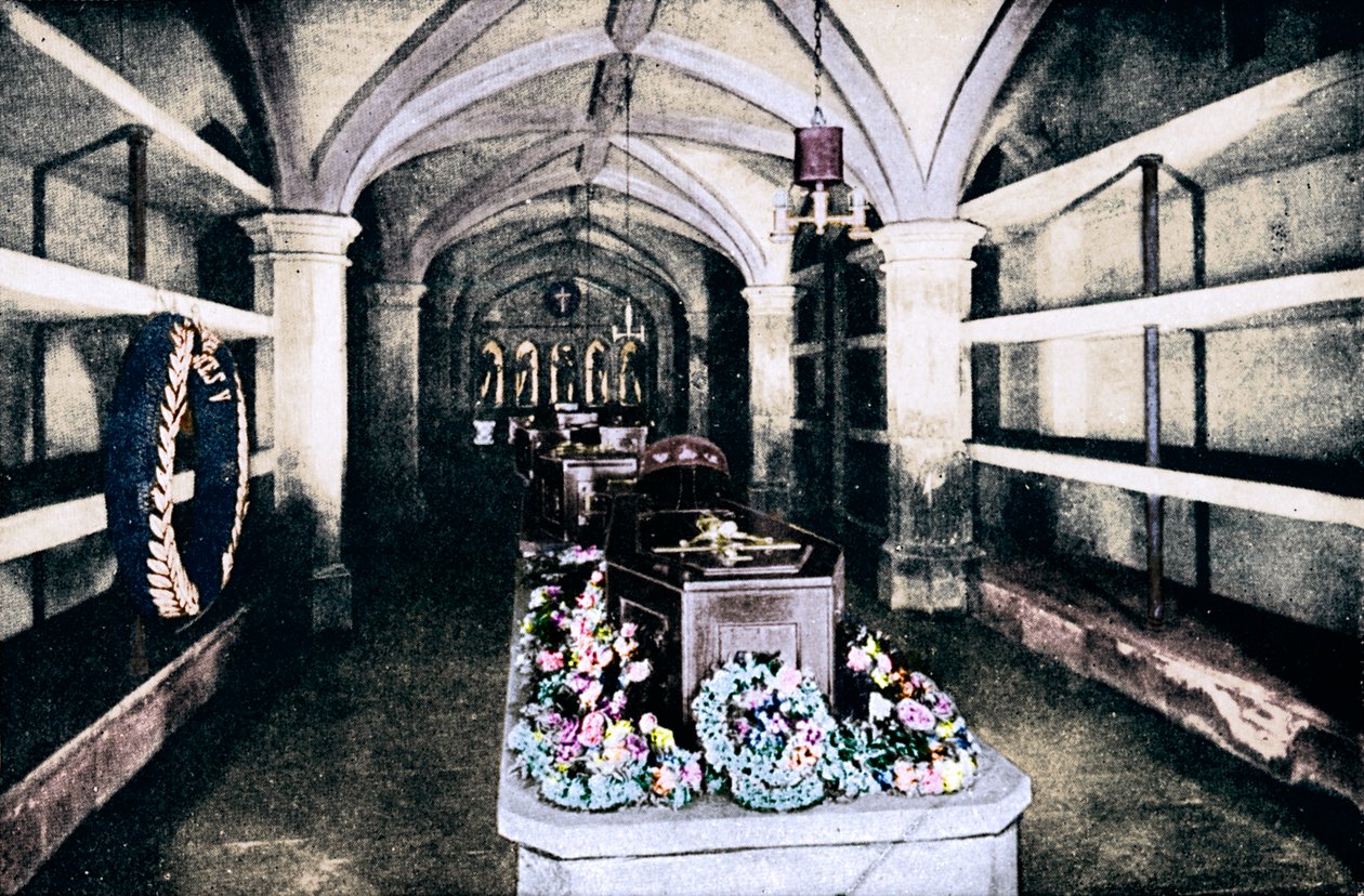 A cripta sob a capela-mor da capela de St Georges, Castelo de Windsor, 1910 1911 de Unbekannt