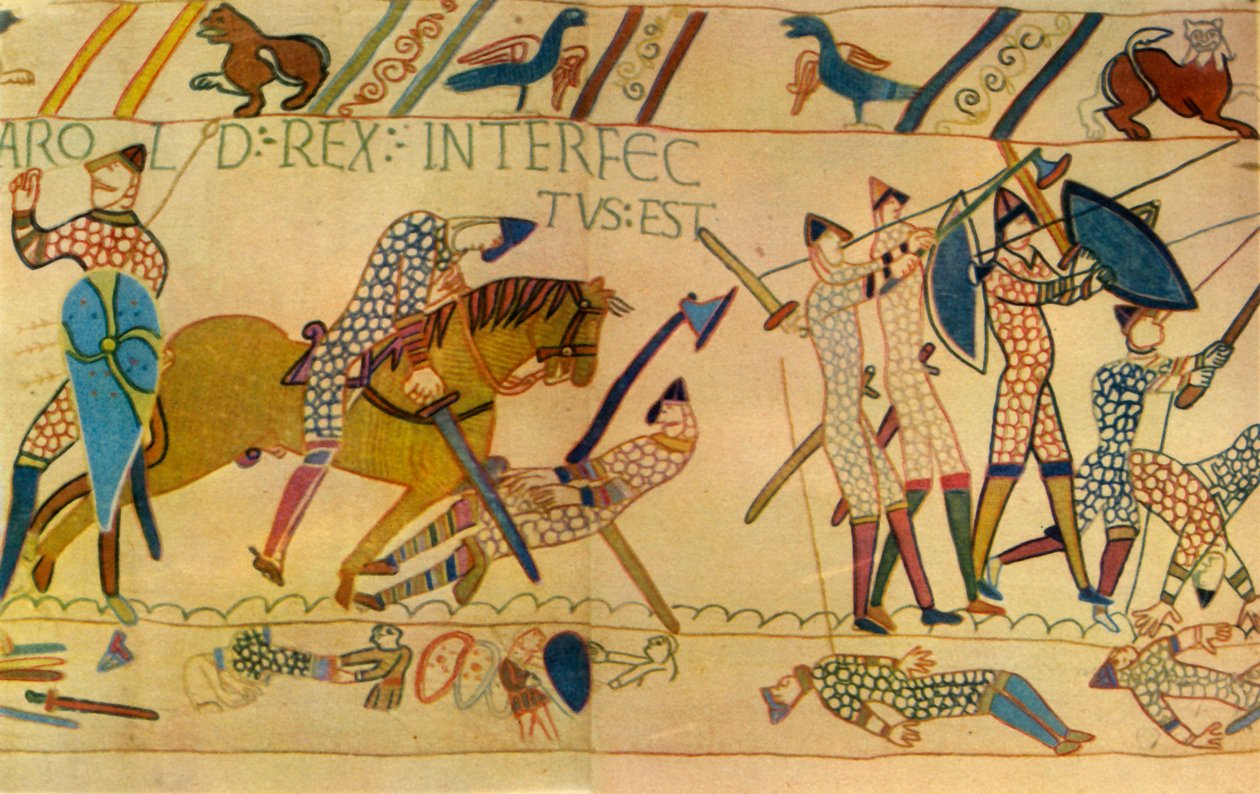 A morte de Harold na Batalha de Hastings, 1066, 1944. de Unbekannt