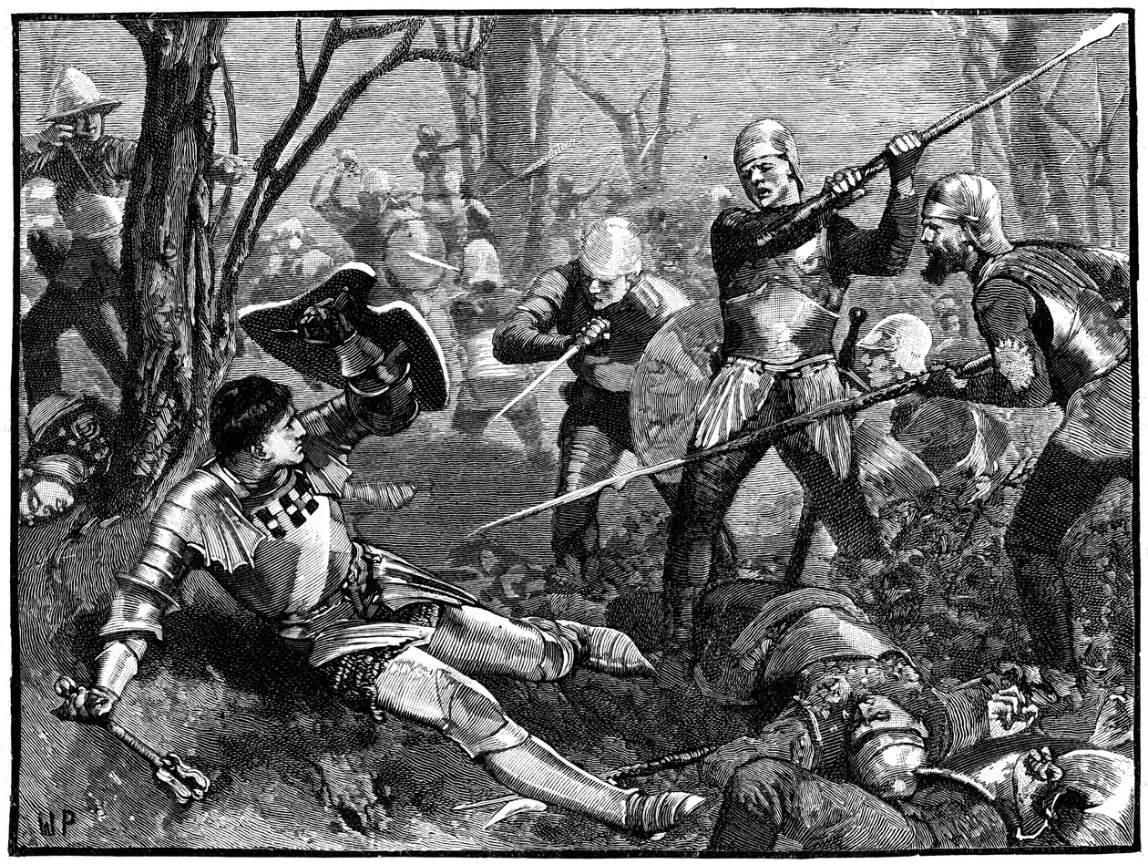 A morte de Warwick, o Kingmaker, 1471 c1880 de Unbekannt
