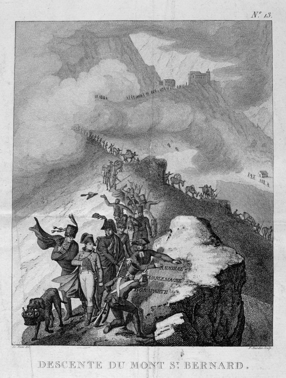 A descida do Monte São Bernardo, 1800 de Unbekannt