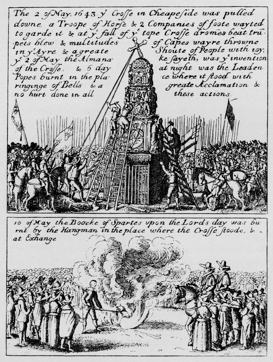 A destruição de Cheapside Cross e a queima do Livro dos Esportes, maio de 1643 1903 de Unbekannt