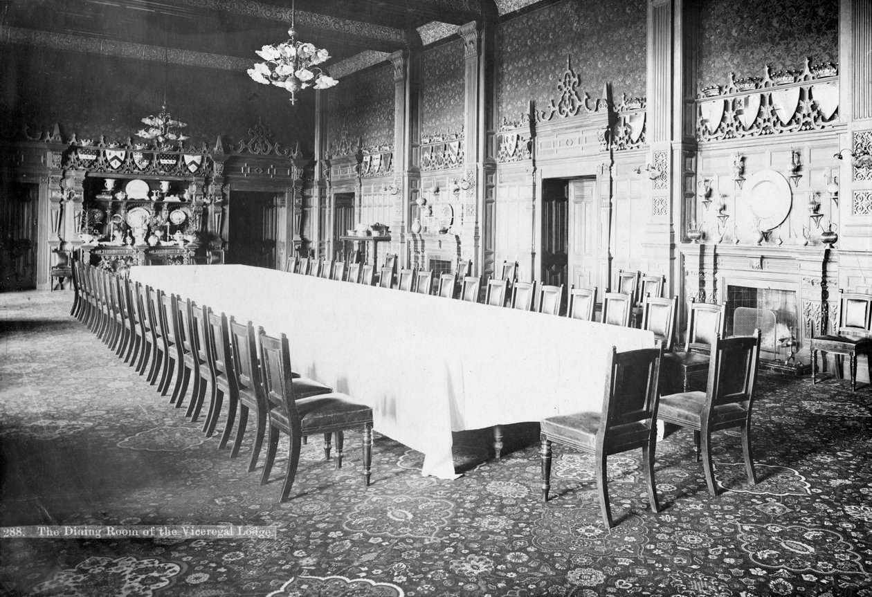 A sala de jantar, Viceregal Lodge, Índia, século 20 de Unbekannt