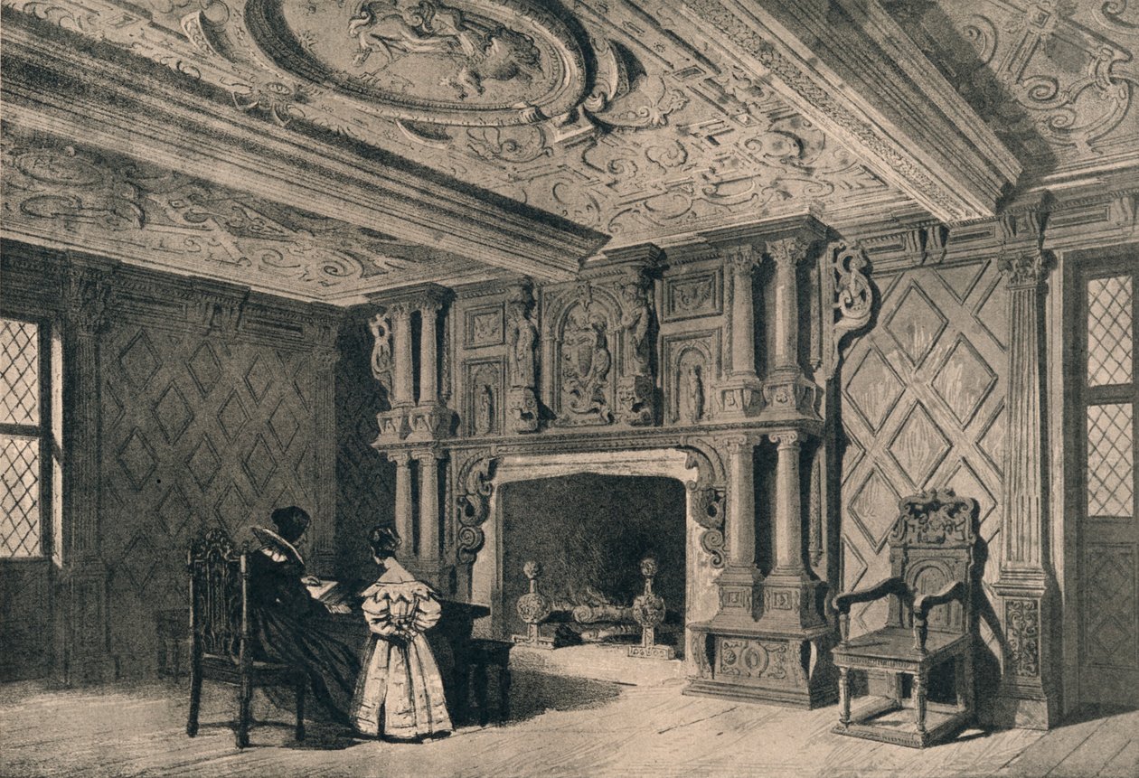A sala de estar, Park Hall, Shropshire, 1915 de Unbekannt