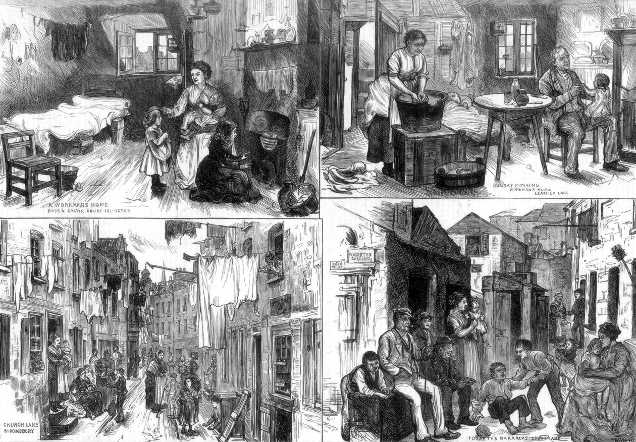 As habitações dos pobres em Londres, 1875 de Unbekannt