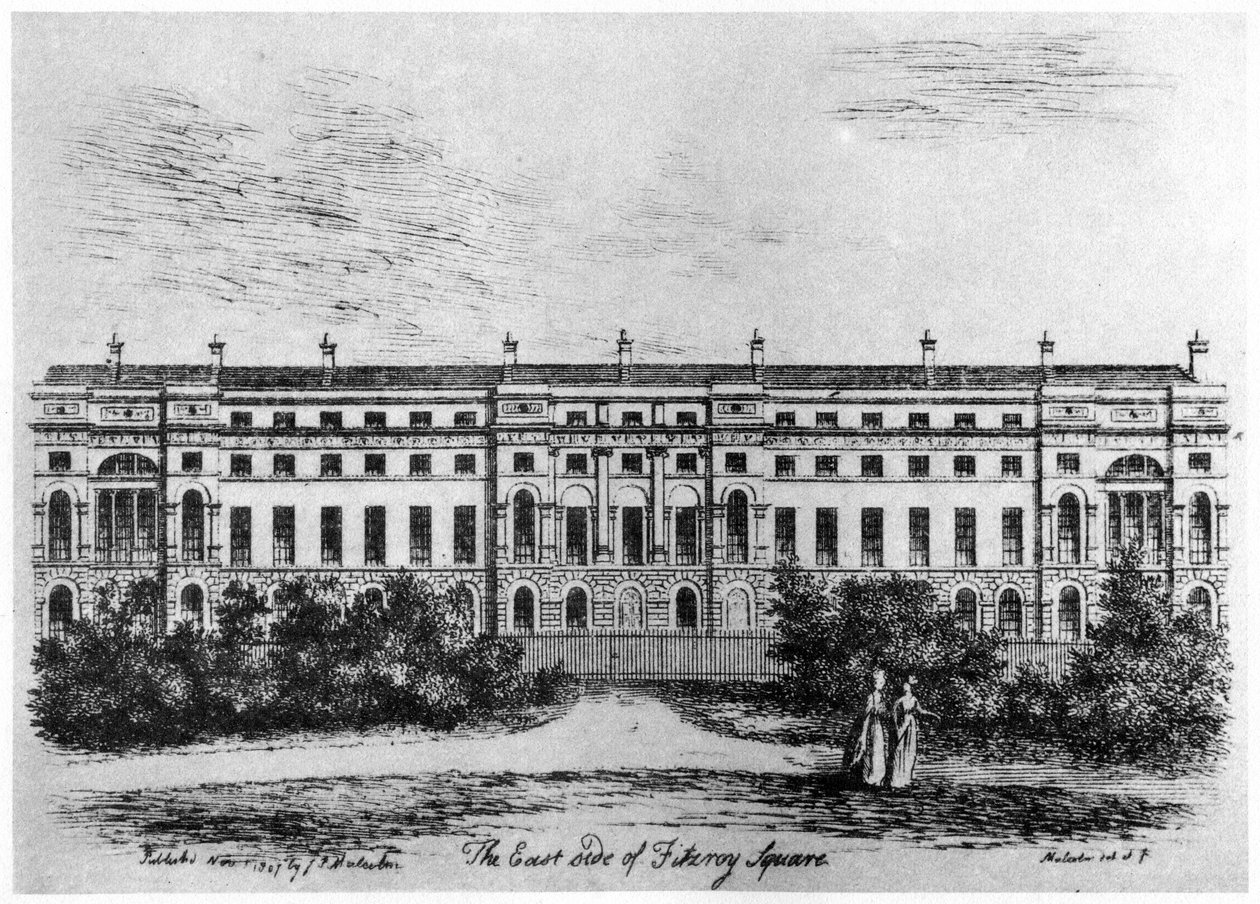 O lado leste da Praça Fitzroy, Londres, 1807 1907 de Unbekannt
