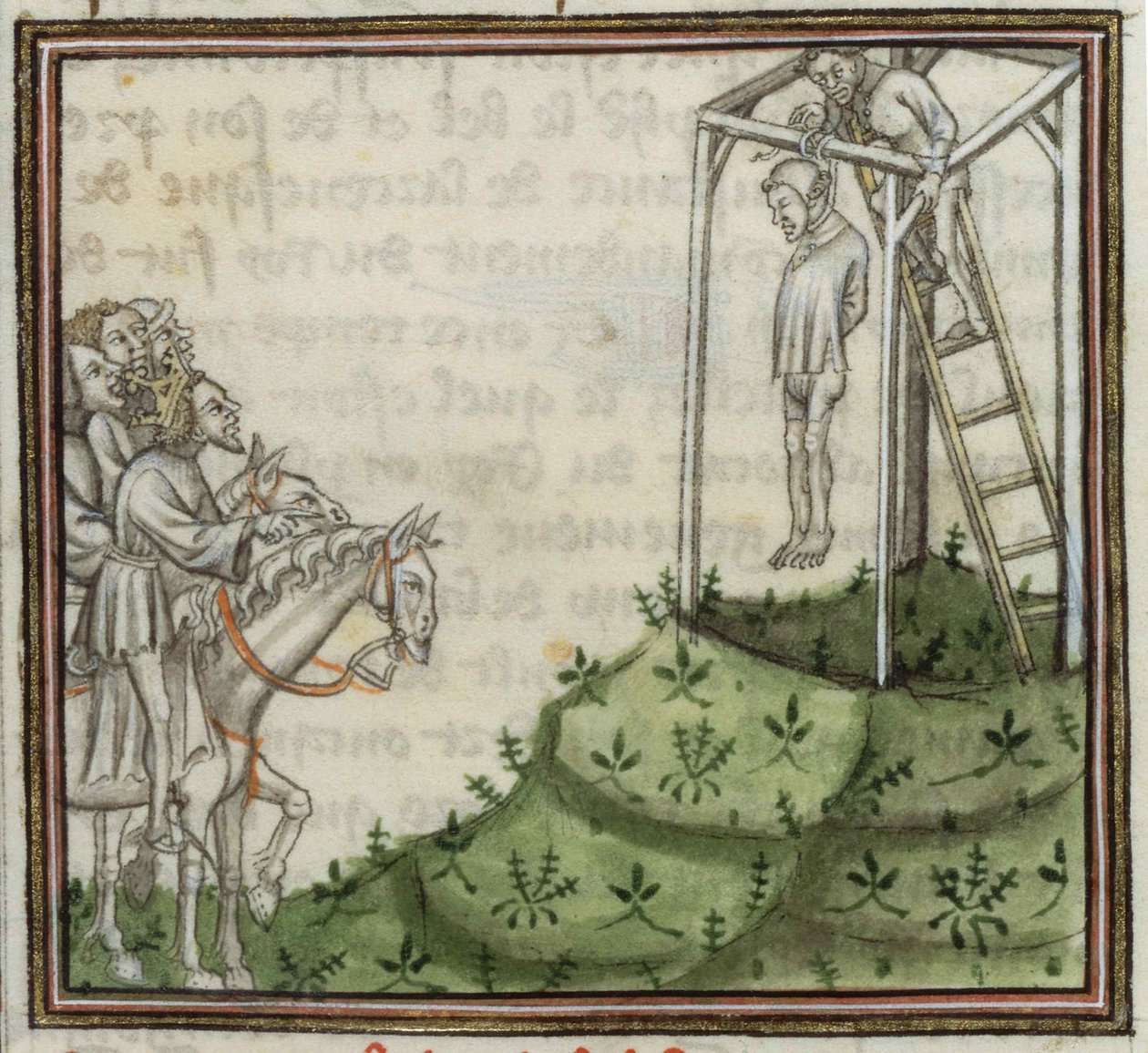 A execução de Enguerrand de Marigny. Das Grandes Crônicas da França, século XIV. de Unbekannt
