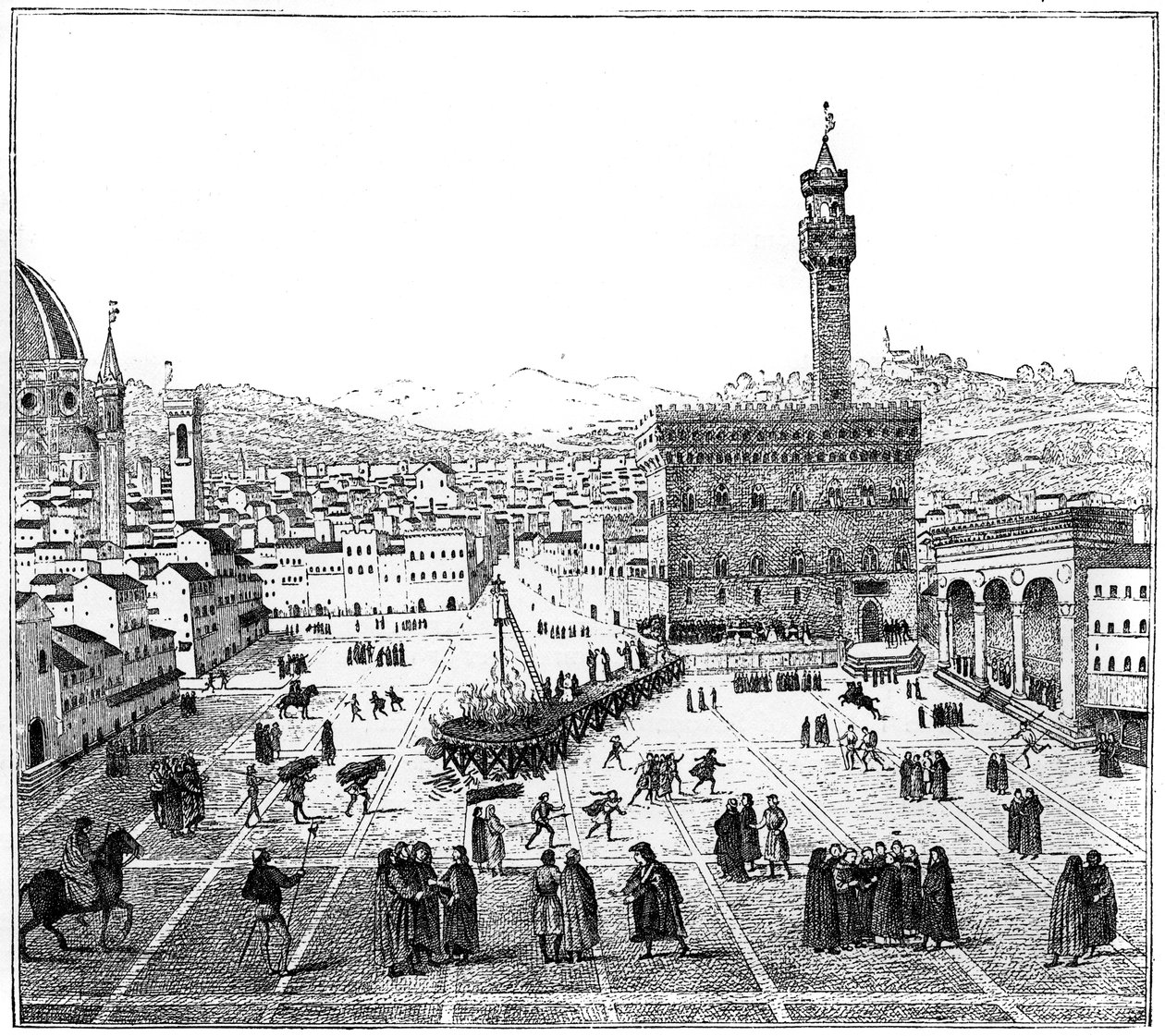 A execução de Girolamo Savonarola na Piazza Della Signoria, Florença, 1882 de Unbekannt