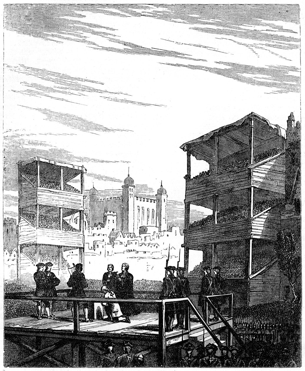 A execução de Lord Derwentwater 1689-1716 em Tower Hill, Londres, 1716, século XIX de Unbekannt