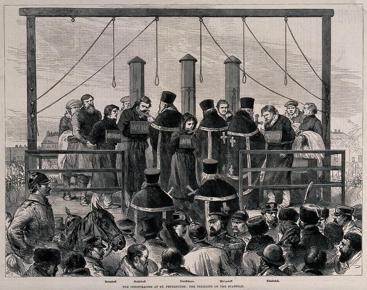 A execução dos niilistas, ca 1881 de Unbekannt