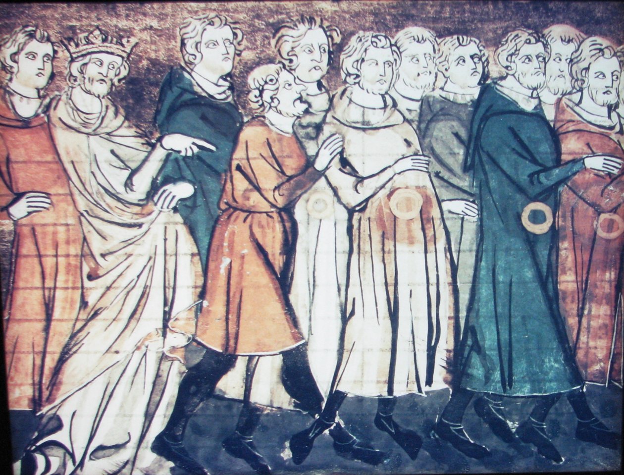 A expulsão de judeus da França em 1182 Uma miniatura de Grandes Chroniques de France, 1320s de Unbekannt