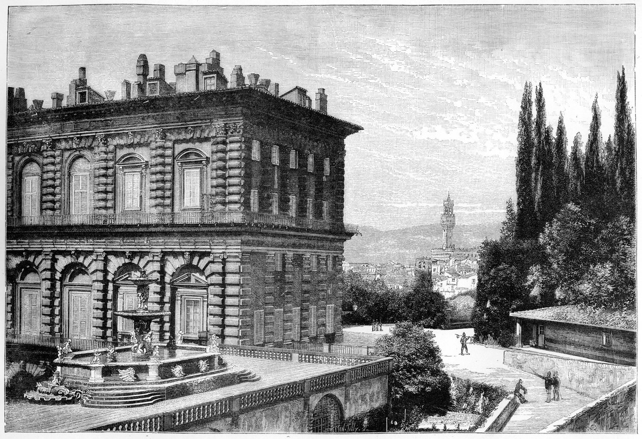 A fachada dos Ammanati, Palácio Pitti, Florença, Itália, 1882 de Unbekannt