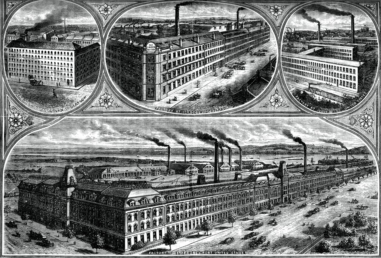 As fábricas da Singer Manufacturing Company, c1880 de Unbekannt