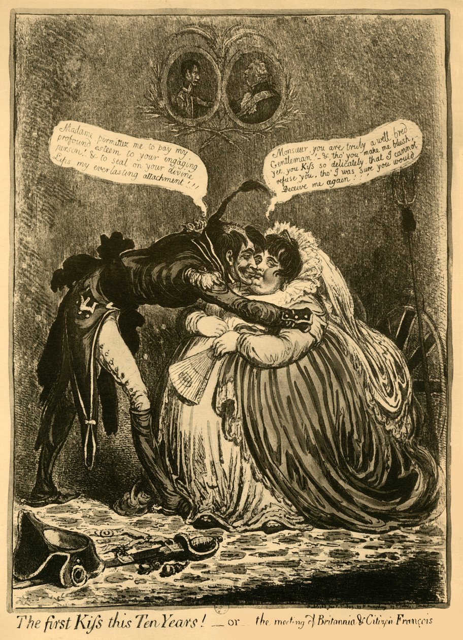 O primeiro beijo desses dez anos! - ou - a reunião de Britannia & Citizen François, 1803, 1921. de Unbekannt