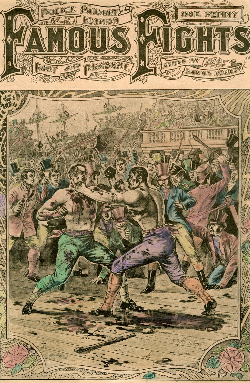 A primeira luta entre Tom Spring e Jack Langan, 1824 no final do século XIX ou início do século XX de Unbekannt