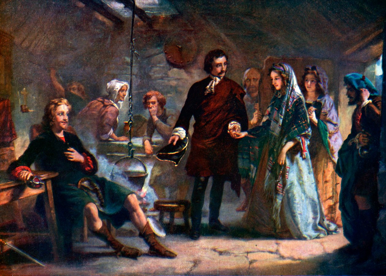 A primeira reunião do príncipe Charles e Flora Macdonald na ilha de South Uist, 1925 de Unbekannt