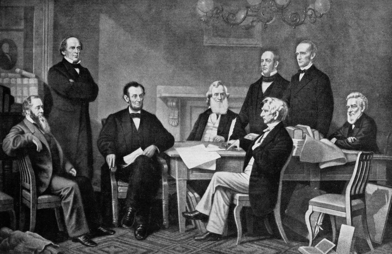 A primeira leitura da proclamação da emancipação, 1863, c1920 de Unbekannt