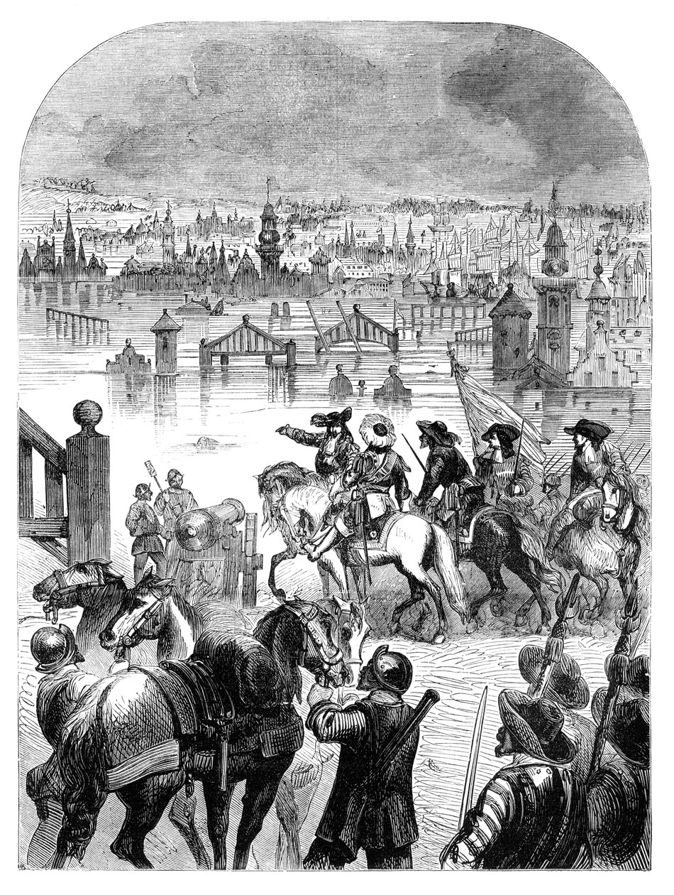 As inundações de Amsterdã em 1672 pela ordem do William III, c1902 de Unbekannt