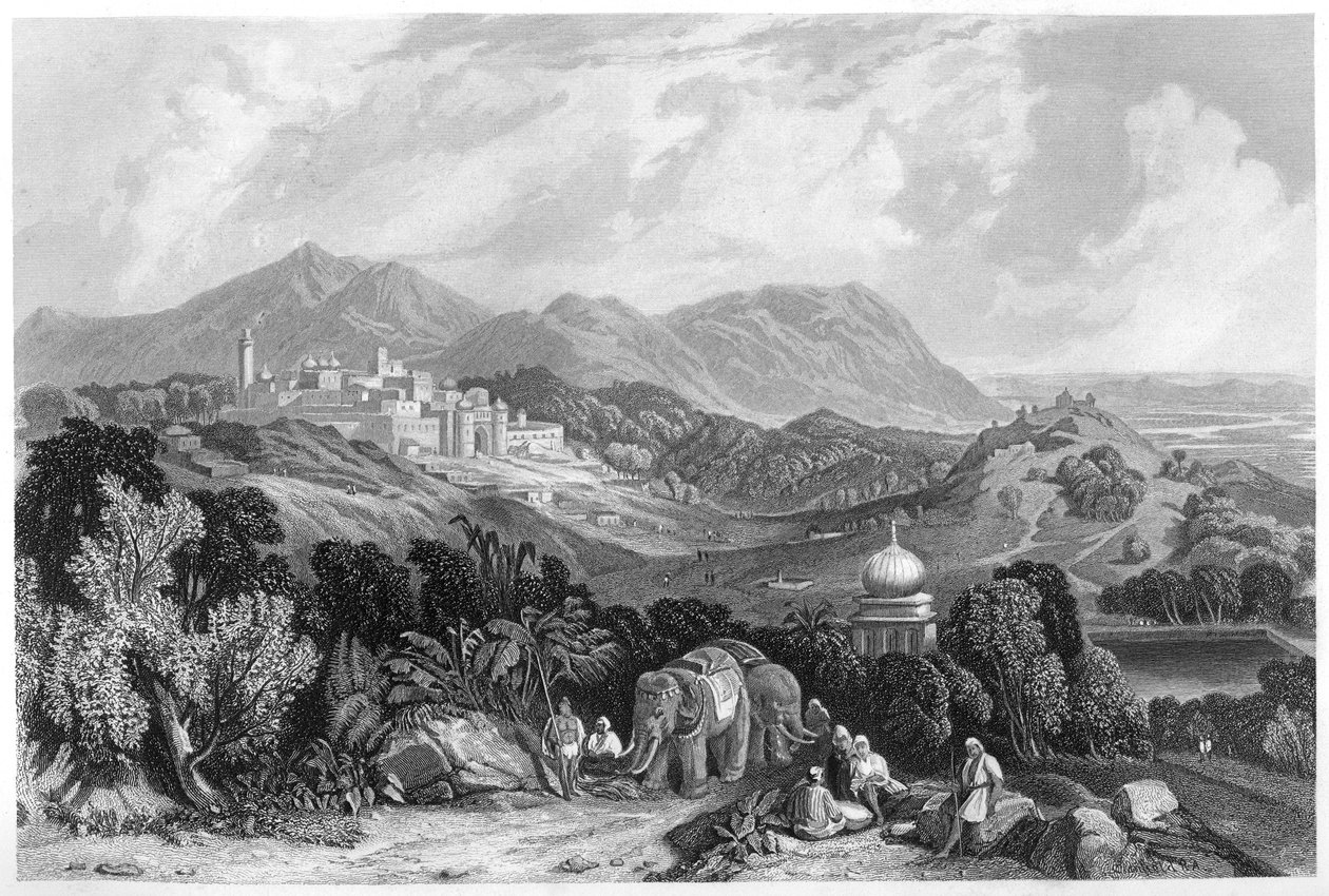 A fortaleza de Nahan, no domínio de Oude, Índia, c1860 de Unbekannt