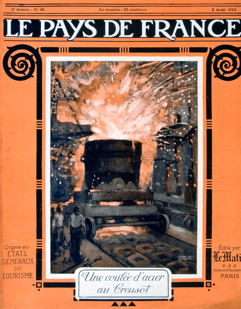 A capa do Le Pays de France, 5 de agosto de 1915 de Unbekannt