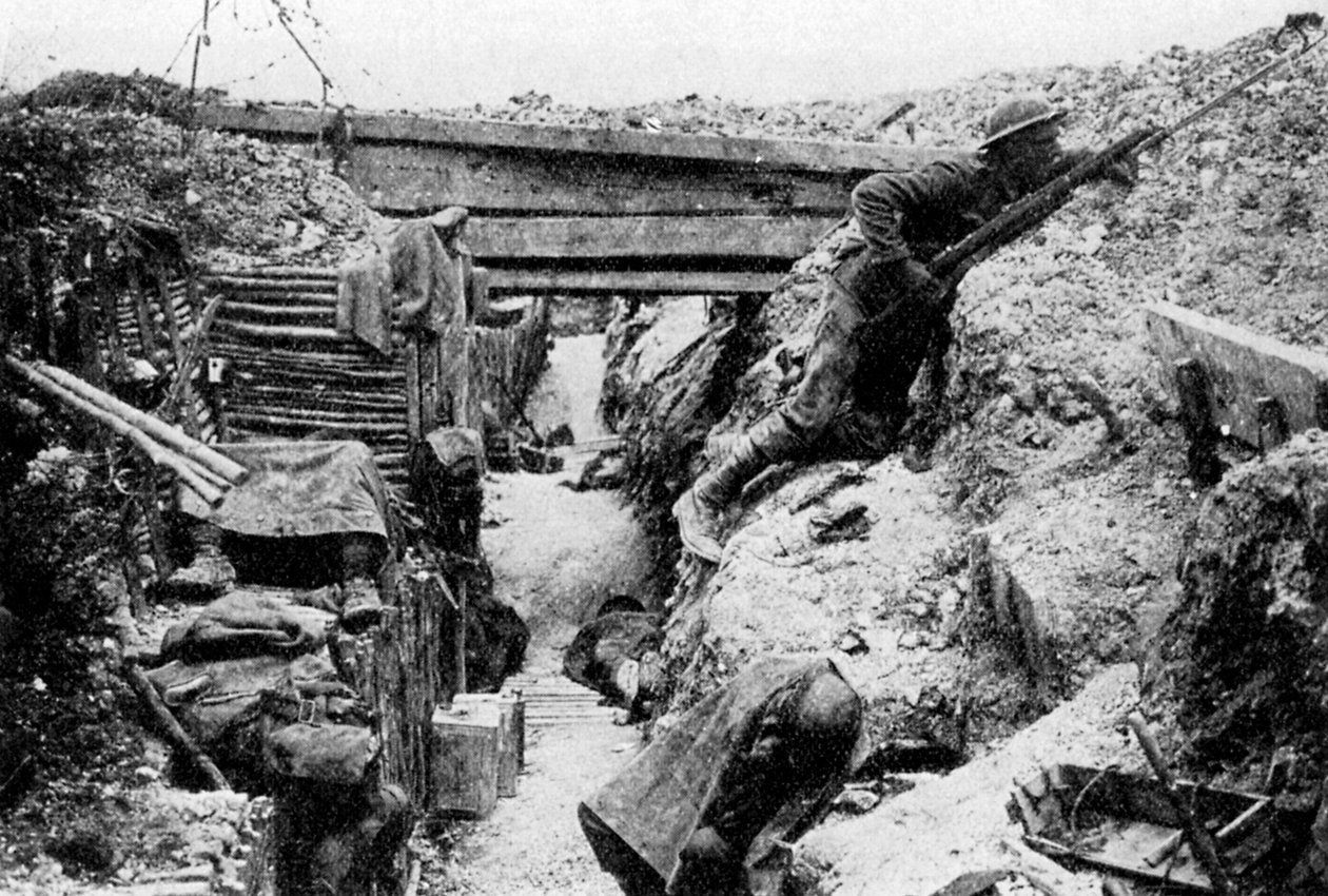 A linha de frente em Ovillers, Batalha do Somme, Picardia, França, julho de 1916 1935 de Unbekannt