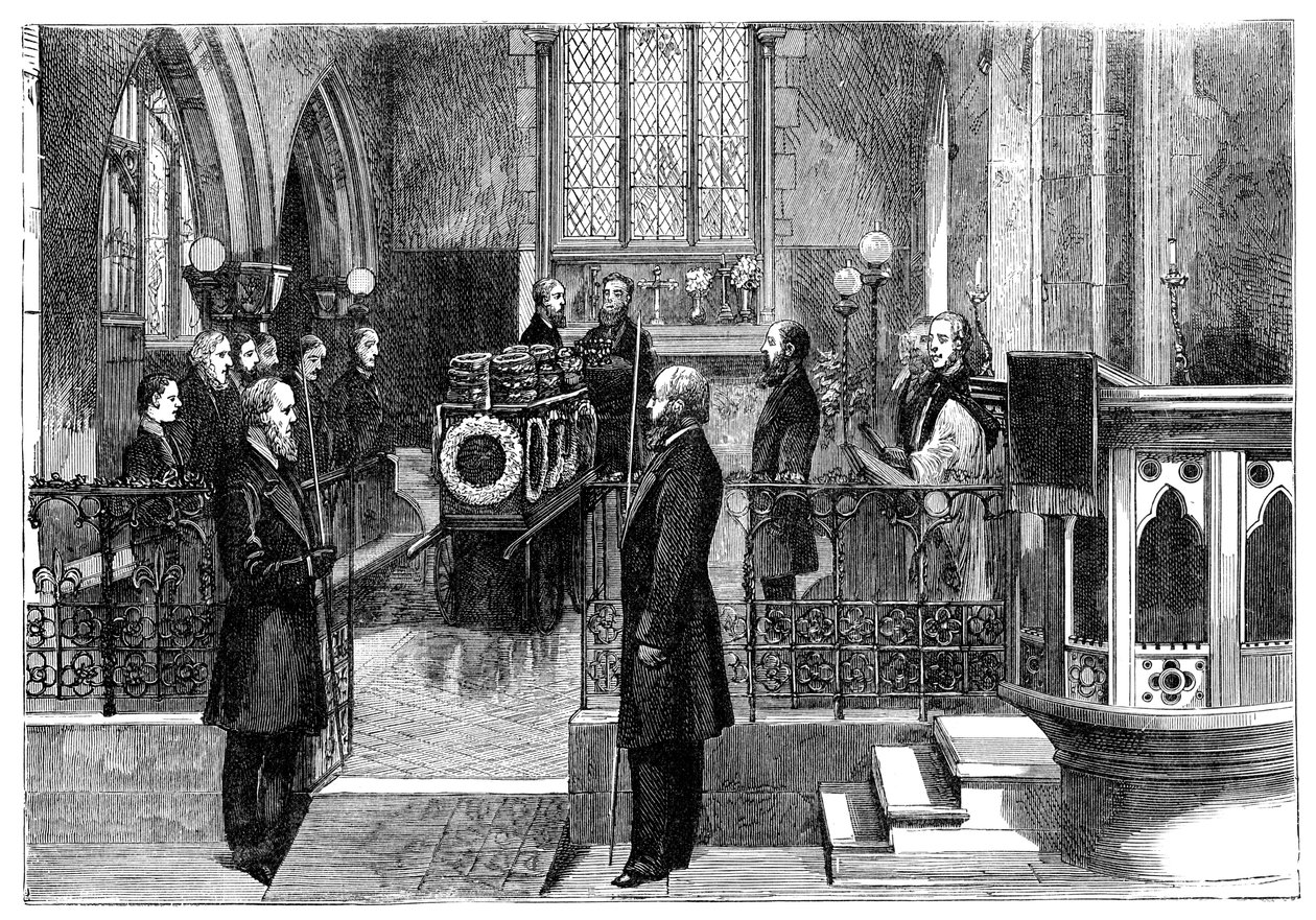O funeral de Benjamin Disraeli 1804-1881, primeiro ministro britânico, final do século XIX de Unbekannt