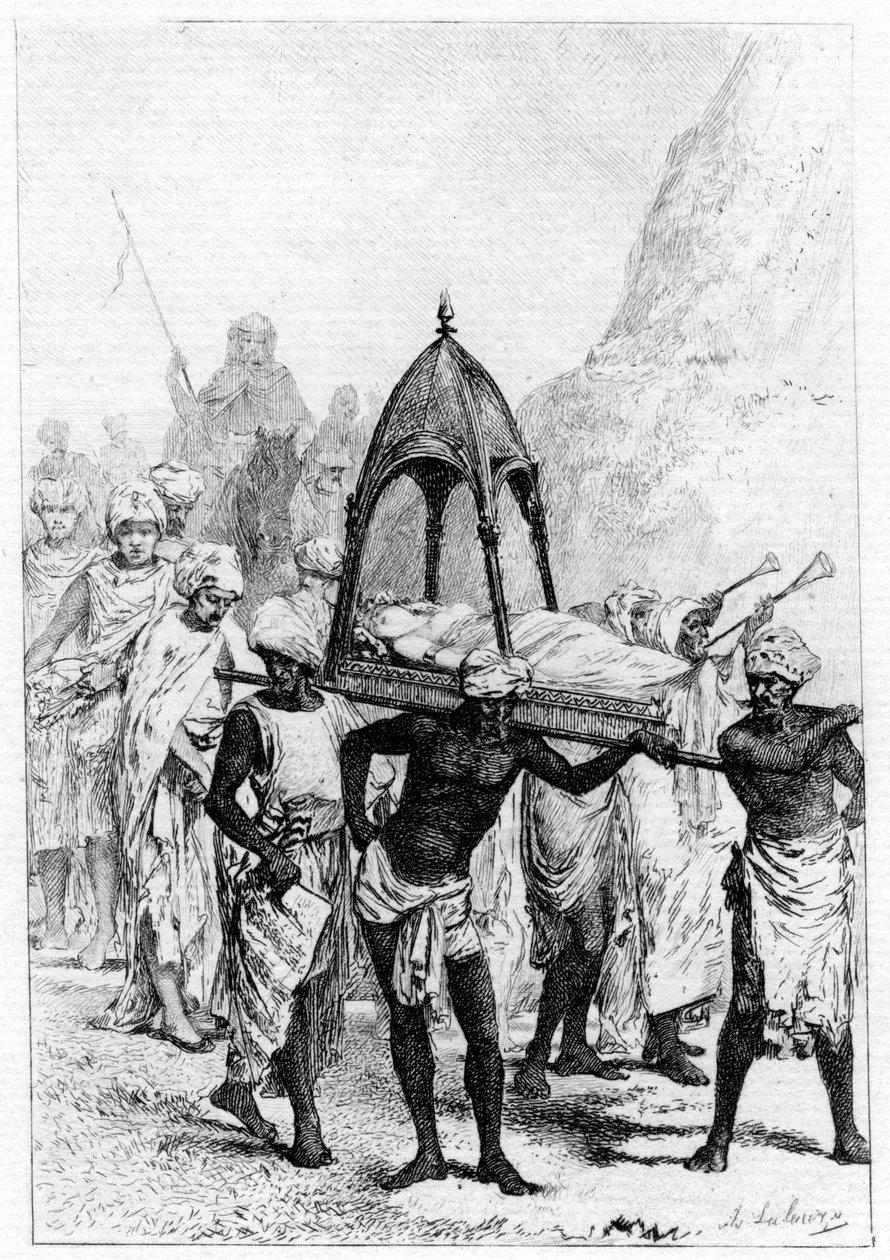 O funeral da esposa de Sinbads, século XIX de Unbekannt