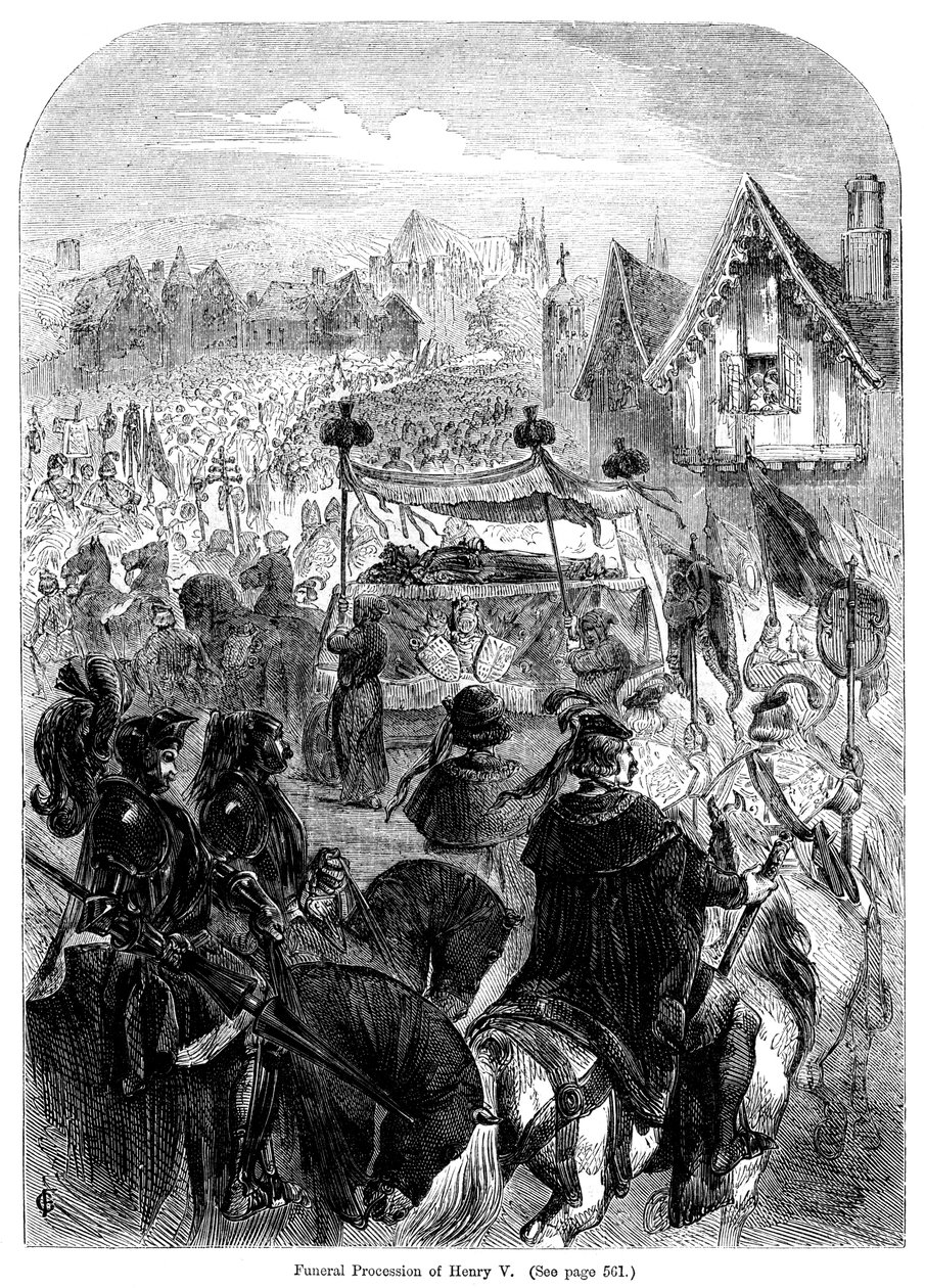 A procissão fúnebre do rei Henrique V, 1422 de Unbekannt