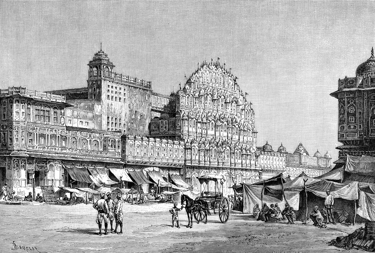 A rua principal em Jaipur, Índia, 1895 de Unbekannt