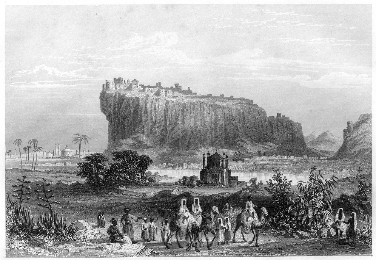 A fortaleza da colina de Gwalior, Índia, c1860 de Unbekannt