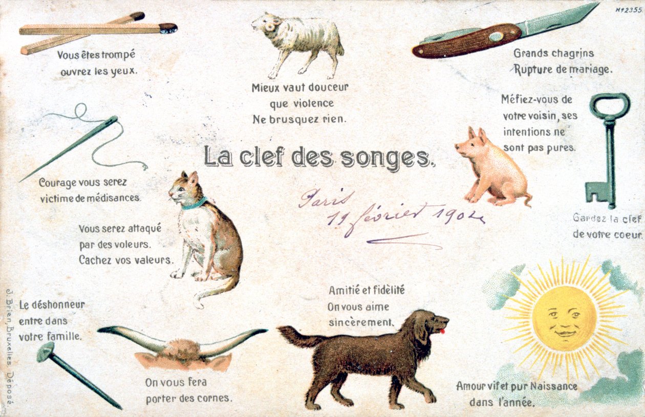 A chave dos sonhos, cartão postal francês, c1900 de Unbekannt