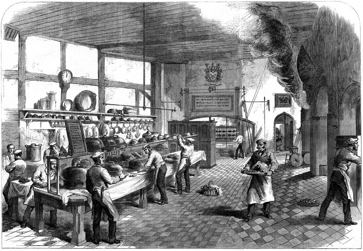 A cozinha da Charterhouse School, Godalming, Surrey, 1867 de Unbekannt