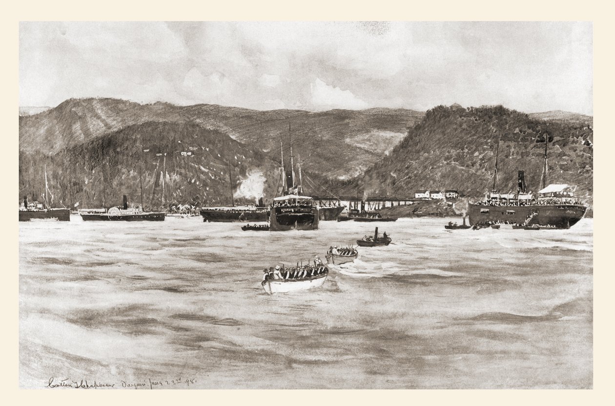 O desembarque do 5º Corpo do Exército sob o comando do General William R. Shafter em Daiquirí, Cuba, de 22 a 24 de junho de Unbekannt