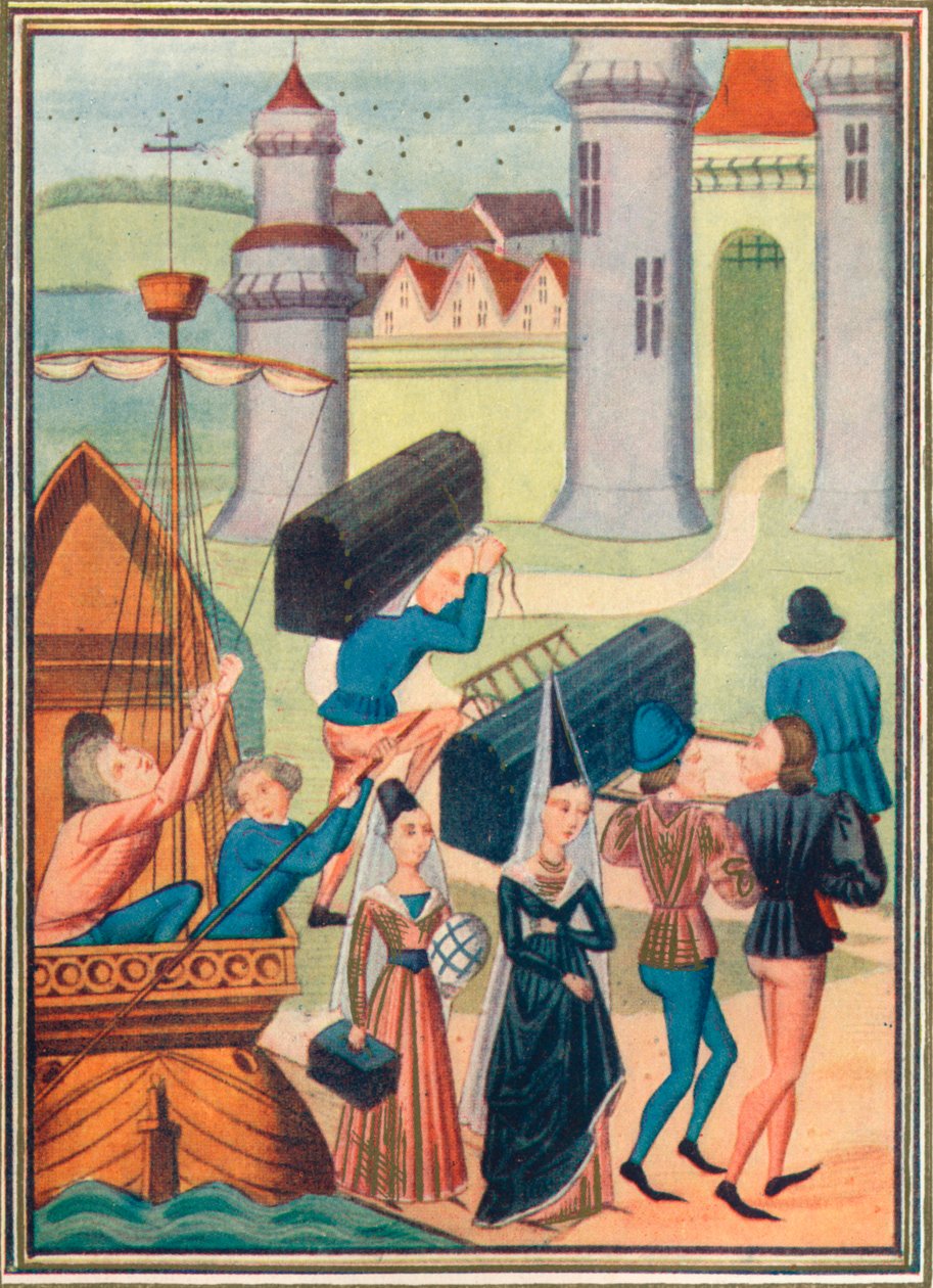 O desembarque de Lady de Coucy em Boulogne, 1399 1905 de Unbekannt