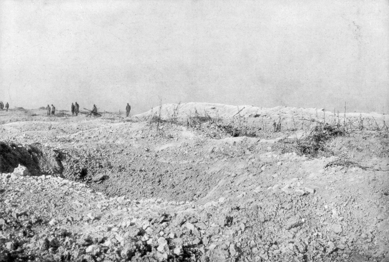 A paisagem de Mort-Homme, Verdun, França, Primeira Guerra Mundial, 1917 de Unbekannt