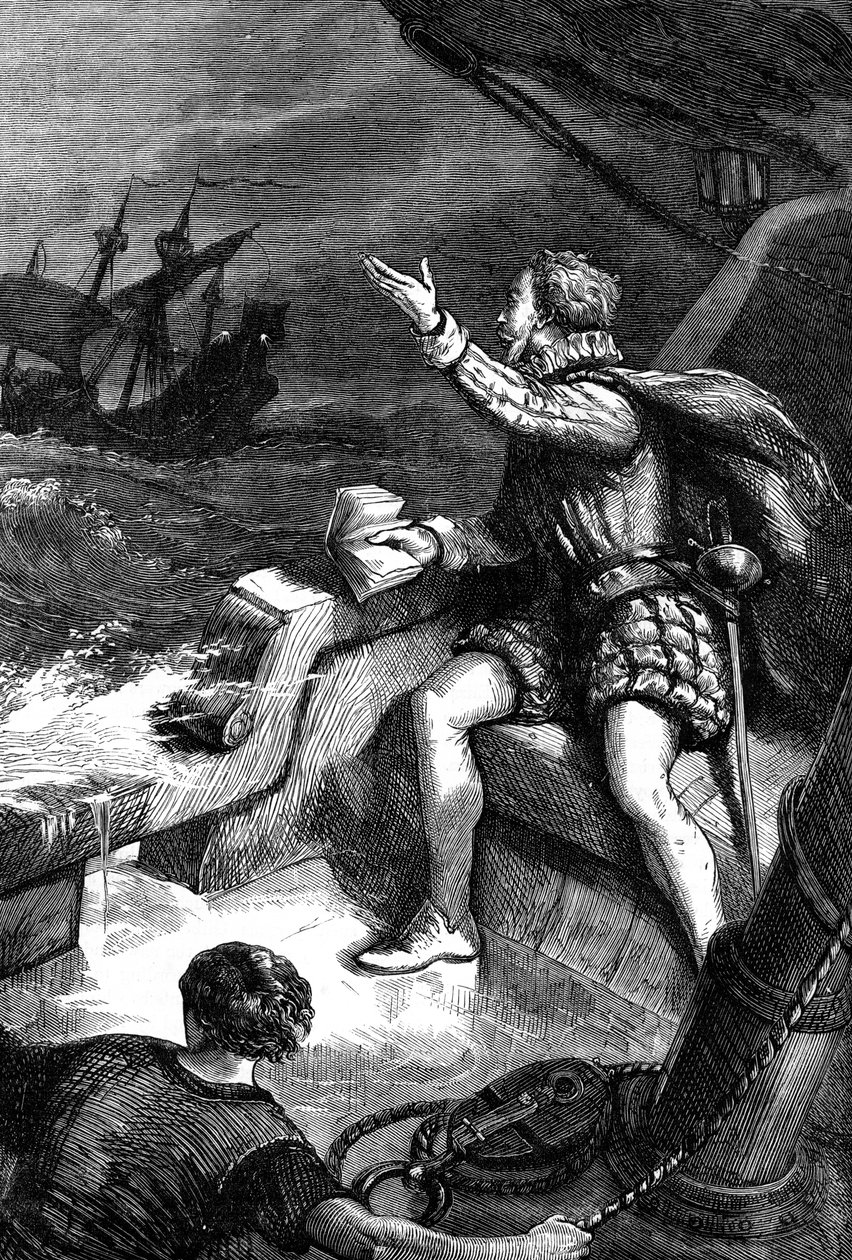 Os últimos momentos de Sir Humphrey Gilbert, 1583 c1880 de Unbekannt
