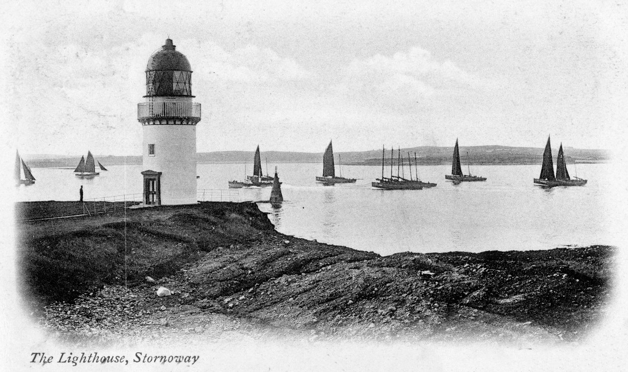 O farol em Stornoway, ilha de Lewis, Escócia, 1902 de Unbekannt