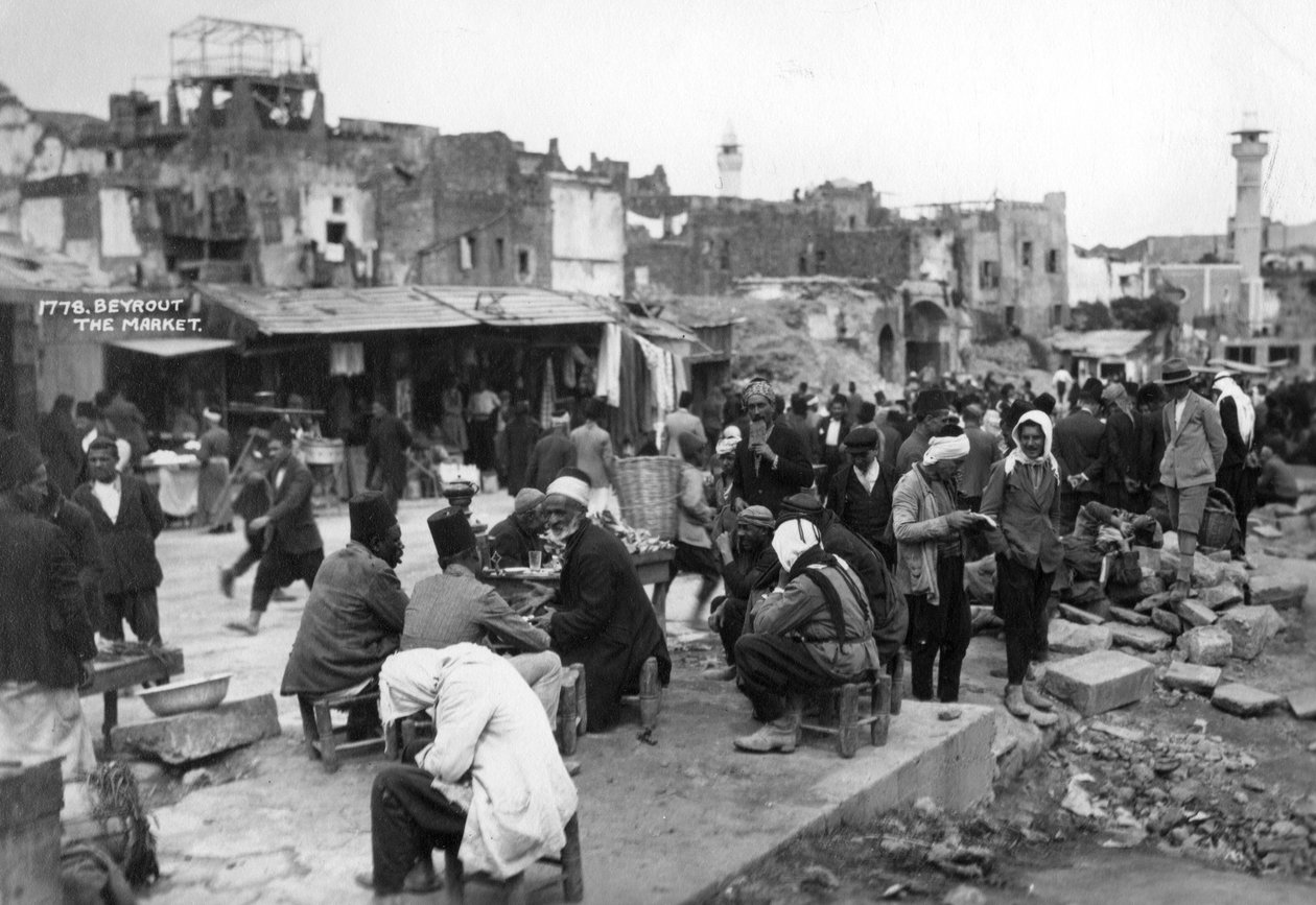 O mercado, Beirute, Líbano, c1920s-c1930s de Unbekannt