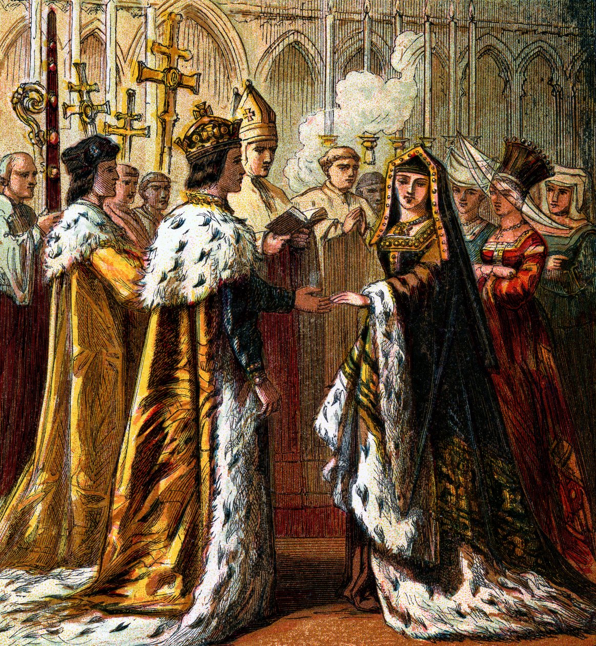 O casamento de Henrique VII, 1486, c1850 de Unbekannt