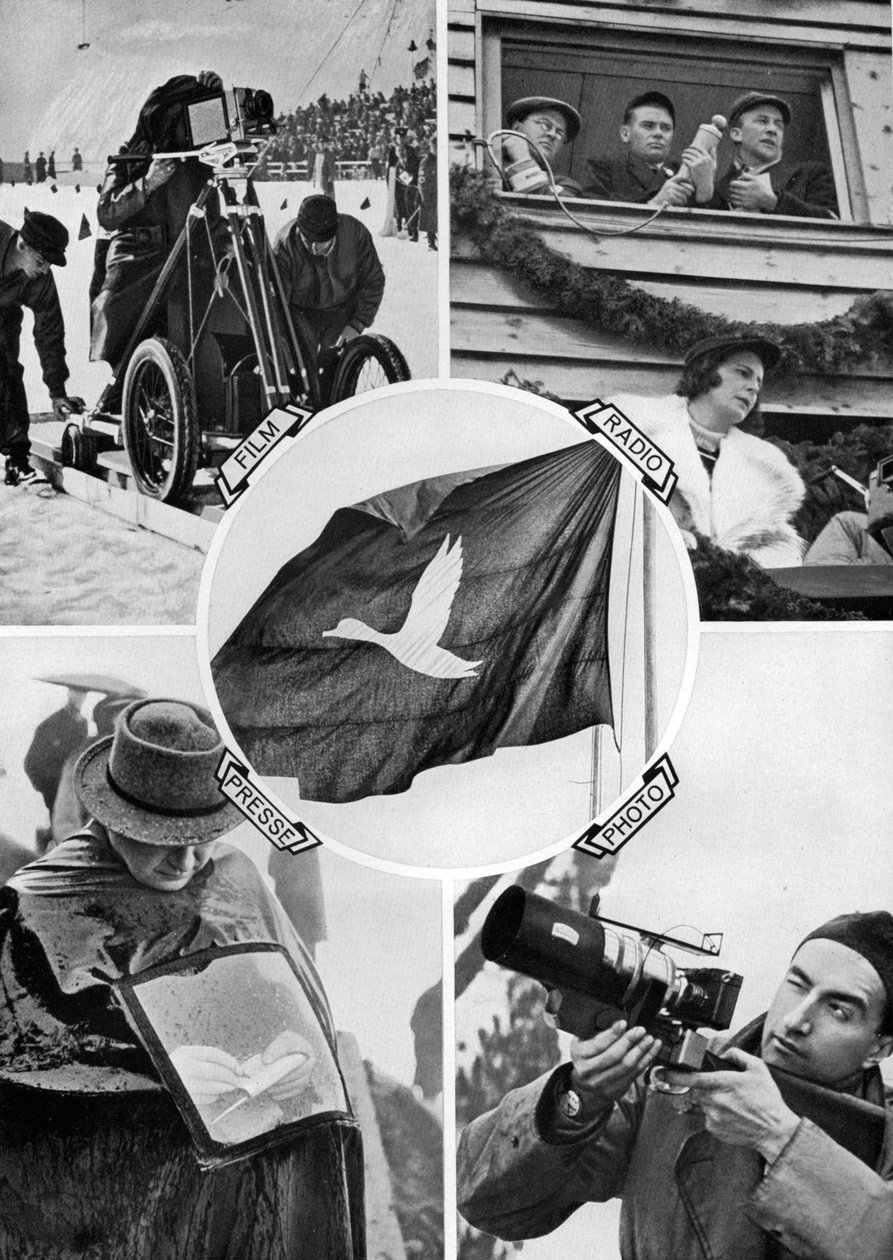 A mídia em ação, Jogos Olímpicos de Inverno, Garmisch-Partenkirchen, Alemanha, 1936 de Unbekannt