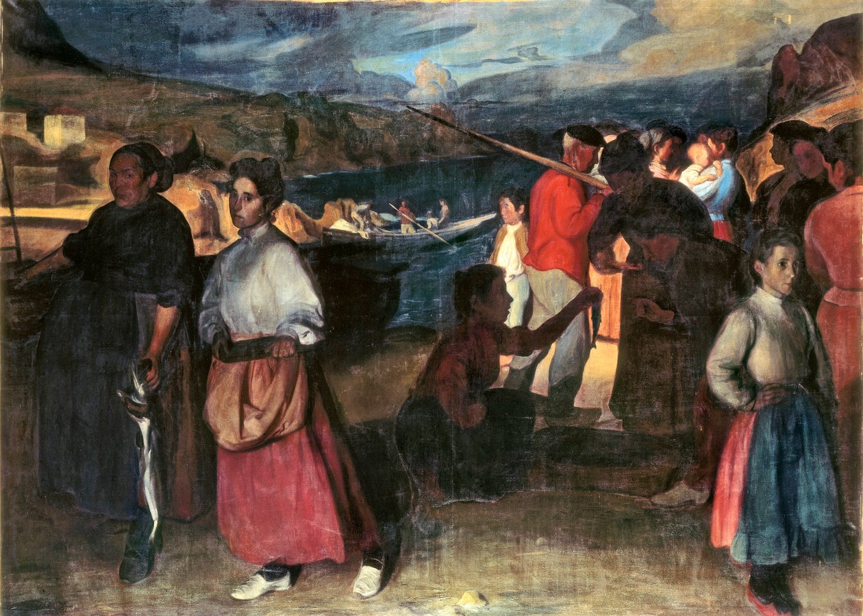"O comerciante de sardinhas" Pintura de Angel Larroque Echevarria (1874-1961) Óleo sobre tela. de Unbekannt