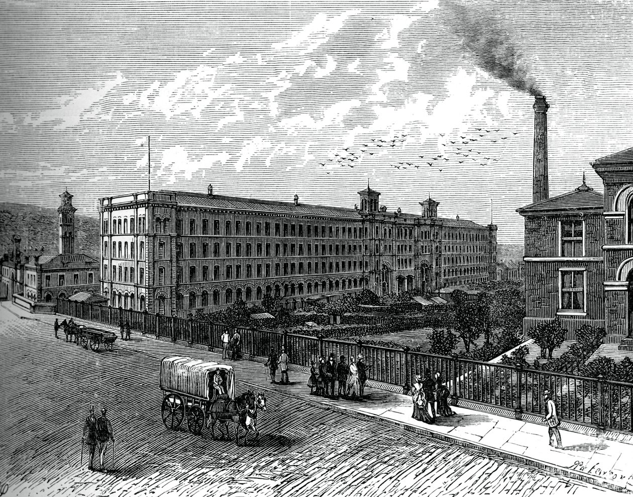 O moinho em Saltaire, c1880 de Unbekannt