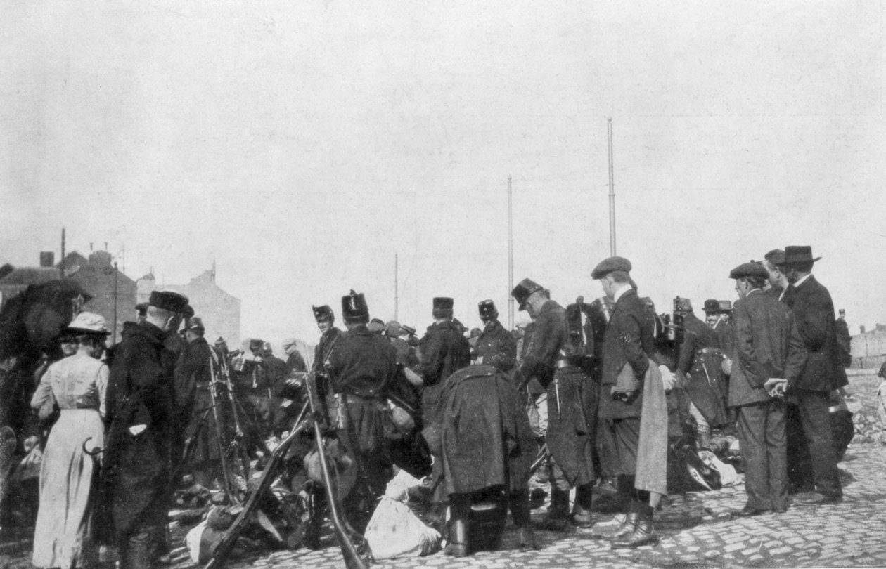 A mobilização para a defesa de Liège, Bélgica, 31 de julho de 1914 de Unbekannt