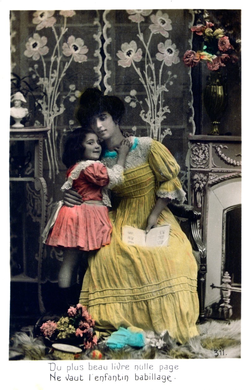 O livro mais bonito, cartão postal francês, c1900 de Unbekannt