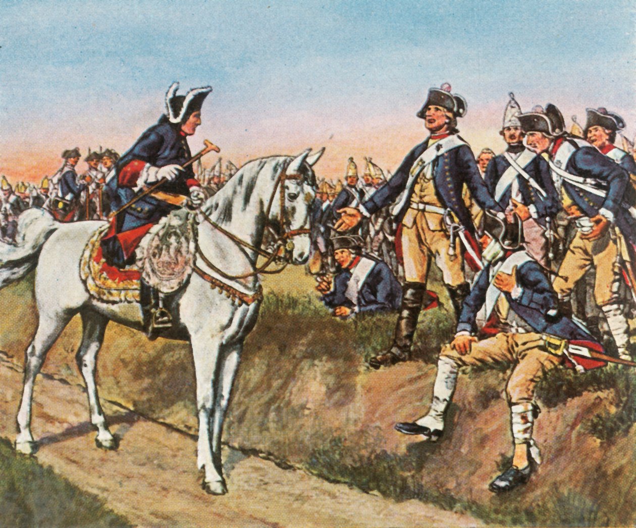 Na manhã seguinte ao ataque em Hochkirch, 14 de outubro de 1758, 1936. de Unbekannt