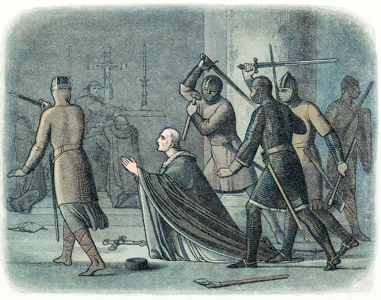 O assassinato de Thomas a Becket, 1170 1864 de Unbekannt